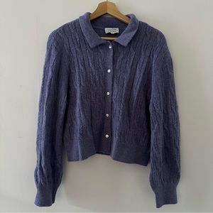 & Other Stories - Purple Wool Cardigan w/ collar